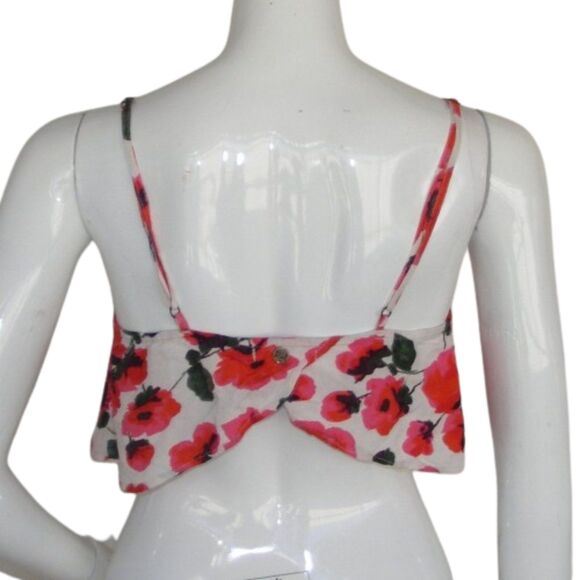 BILLABONG Swim cover/Camisole, M, Cropped, White/Red Floral, Straps - Picture 4 of 11